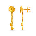 Contemporary Floral Gold Drop Earrings,,hi-res 2