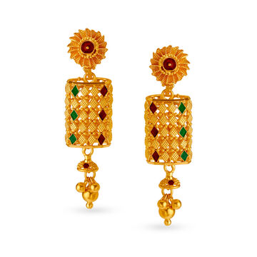 Heritage Jali Work Meenakari Drop Earrings
