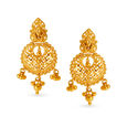 Ornate Chandbali Rawa Work Drop Earrings 
