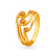 Decorative 22 Karat Gold Floral Tiered Ring,,hi-res 