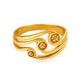 Decorative 22 Karat Gold Floral Tiered Ring,,hi-res 2