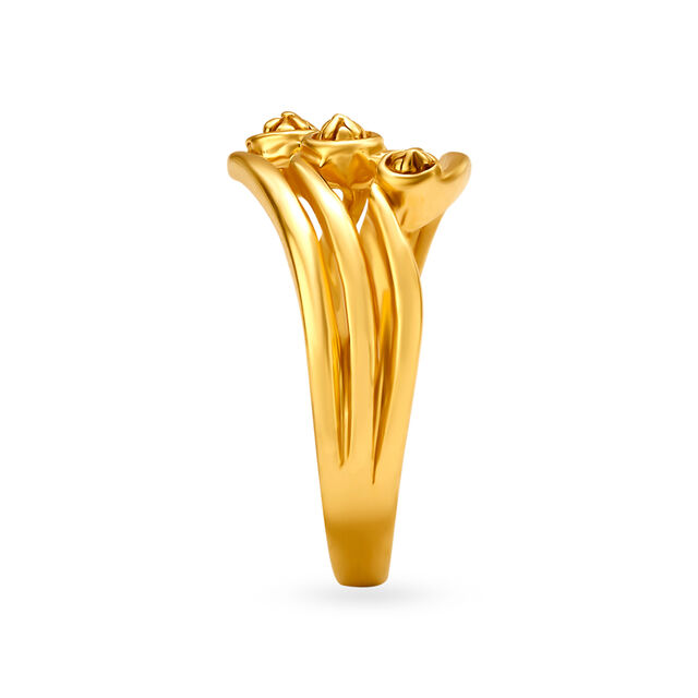 Decorative 22 Karat Gold Floral Tiered Ring,,hi-res 3