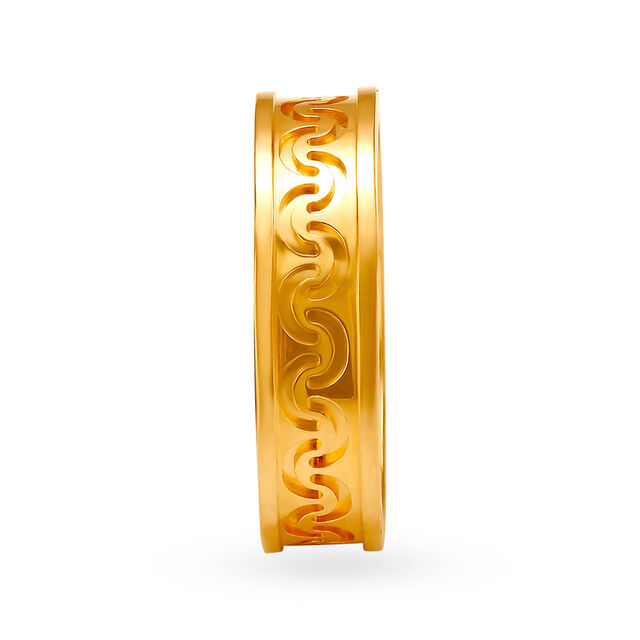Hypnotic 22 Karat Yellow Gold Carved Finger Ring,,hi-res