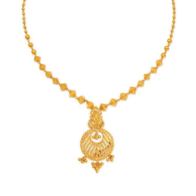 Traditional Majestic Gold Pendant With Chain,,hi-res 2
