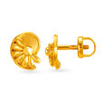 Glossy Floral Gold Studs 2