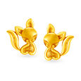 Charming 22 Karat Yellow Gold Fox Studs 