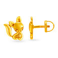 Charming 22 Karat Yellow Gold Fox Studs 2