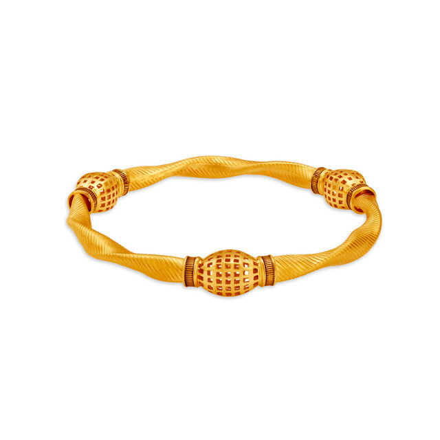 Whimsical Twisted Gold Bangle,,hi-res 