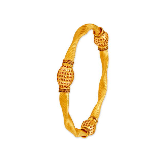 Whimsical Twisted Gold Bangle,,hi-res 2