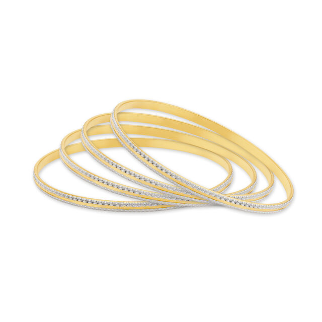 Sumptuous Yellow Gold Faceted Bangles 