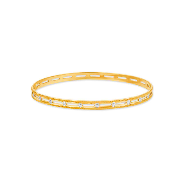 Elegant Yellow Gold Textured Bangles 2