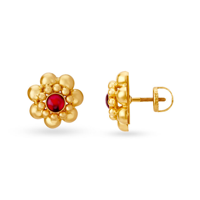 Lustrous Floral Gold Necklace Set,,hi-res
