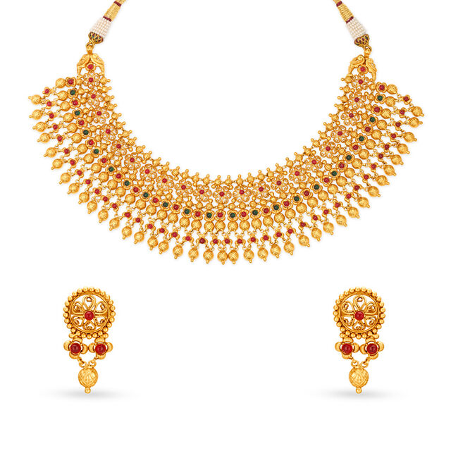 Traditional Gold Necklace Set 