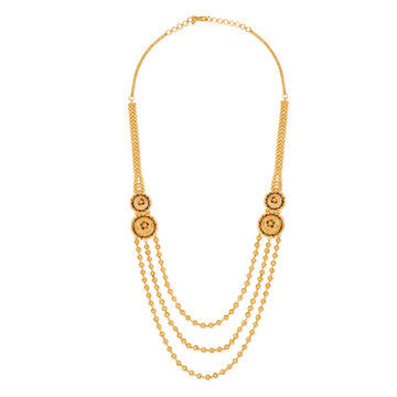 Brilliant Yellow Gold Triple Strand Haaram