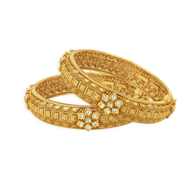 Antique Detailing Gold Bangles 