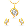 Dew drop Gold Pendant and Earrings Set,,hi-res 