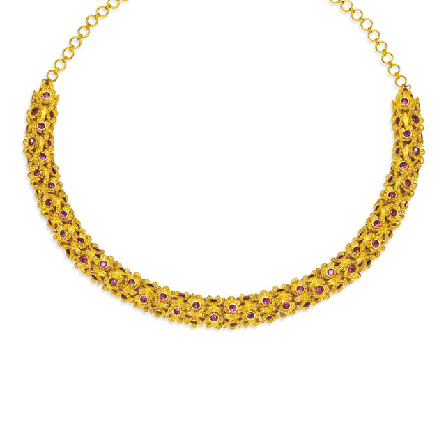 Vibrant Artistic Gold Necklace Set