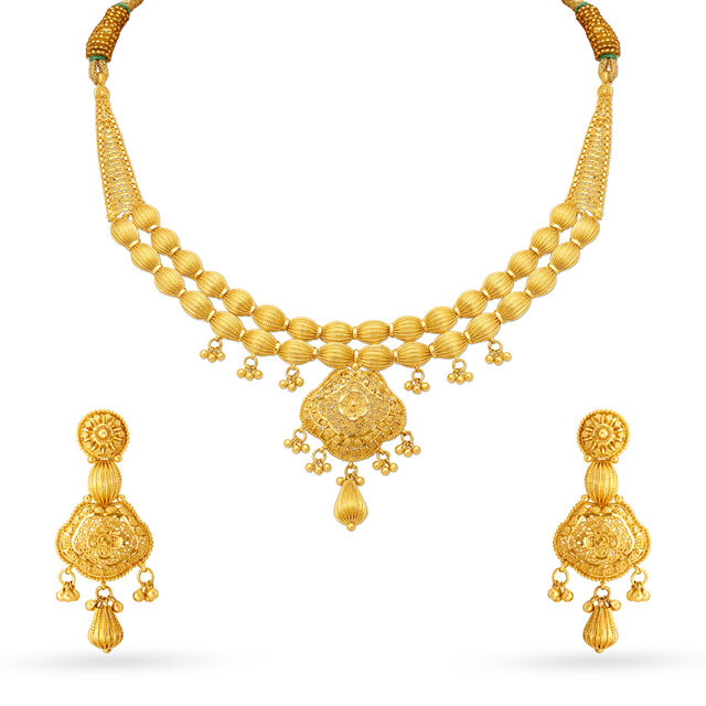 Timeless Beaded Gold Necklace Set 