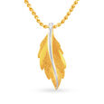 Contemporary Leaf Patterned Gold Pendant 