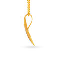 Contemporary Leaf Patterned Gold Pendant 2