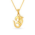 Powerful Om Gold Pendant 