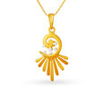Rhodium Finish Peacock Gold Pendant 