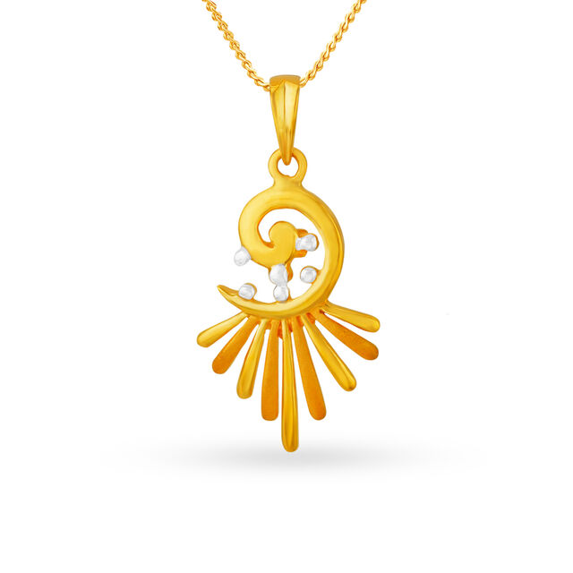 Rhodium Finish Peacock Gold Pendant 