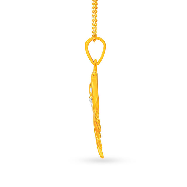 Rhodium Finish Peacock Gold Pendant 2