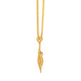 Surreal Leaf Shape Gold Pendant 2