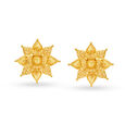 Exuberant 22 Karat Yellow Gold Floral Studs 