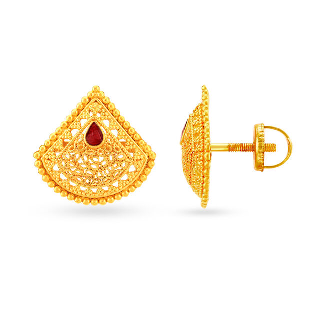 Regal Jali Work Stud Earrings 2