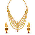 Leaf Inspired Grand Gold Necklace Set,,hi-res 