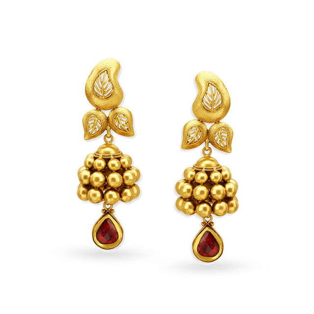 Leaf Inspired Grand Gold Necklace Set,,hi-res 3