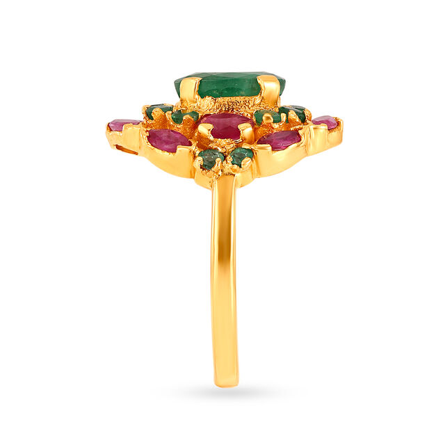 Gorgeous 22 Karat Gold And Emerald Oval Ring,,hi-res