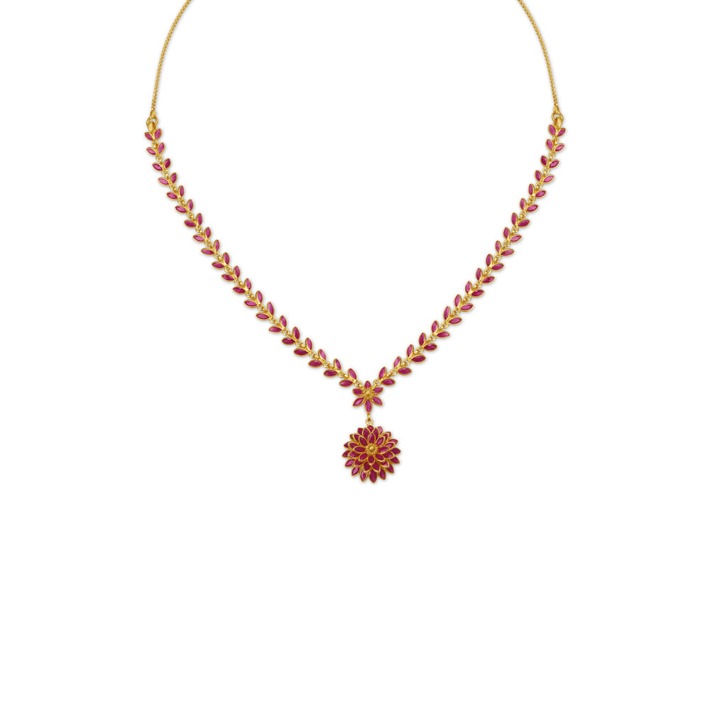 Ruby gold necklace tanishq store
