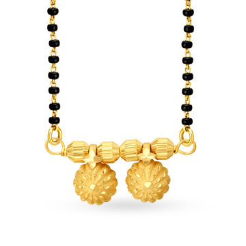 Pretty 22 Karat Yellow Gold Floral Mangalsutra Pendant