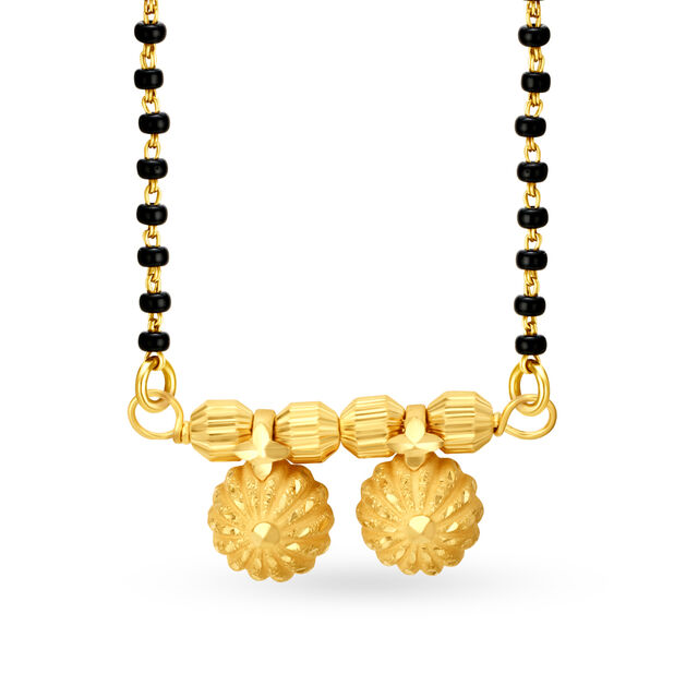 Pretty 22 Karat Yellow Gold Floral Mangalsutra Pendant 