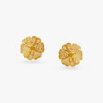 Blossom Mesh Gold Stud Earrings 