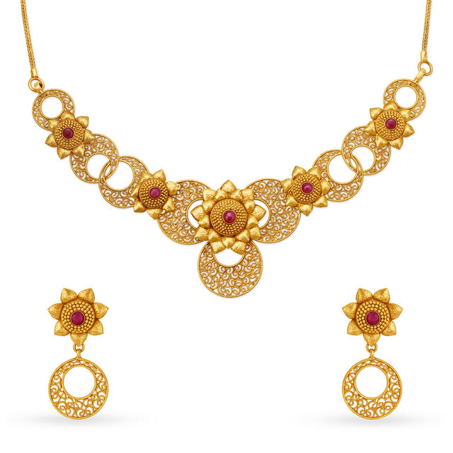Hypnotic Gold Necklace Set,,hi-res 