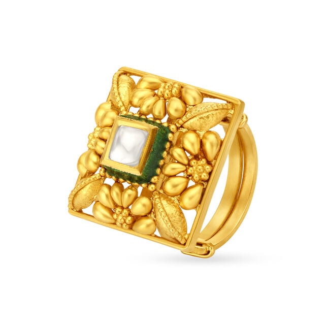 Flower Ring Gold Ring In Tanishq With Price Floral Ring Tanishq
