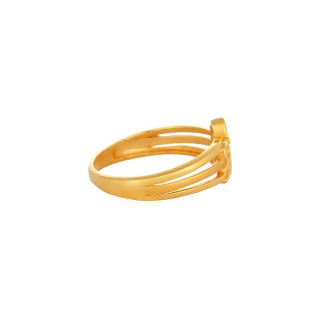 Auspicious 22 Karat Yellow Gold  Typographic Finger Ring,,hi-res 2