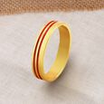 Vibrant 22 Karat Yellow Gold Striped Finger Ring 