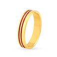 Vibrant 22 Karat Yellow Gold Striped Finger Ring 2