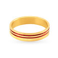 Vibrant 22 Karat Yellow Gold Striped Finger Ring 3