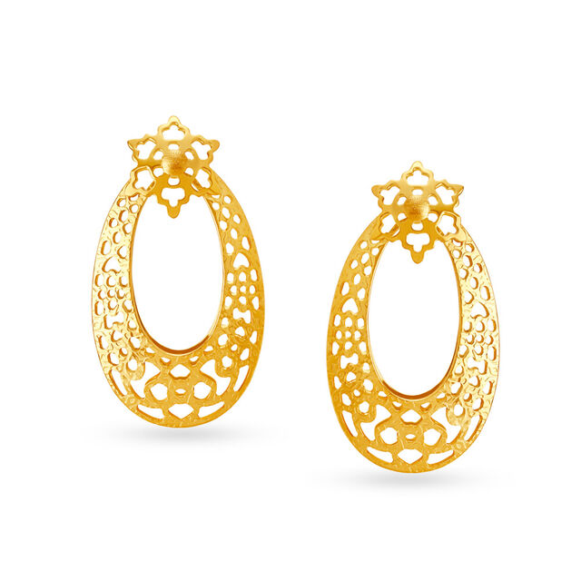 Modern Gold Stud Earrings,,hi-res