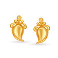 Leaf Motif Gold Stud Earrings 