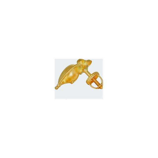Leaf Motif Gold Stud Earrings 2