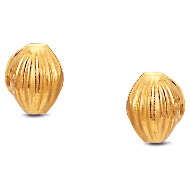 Petite Cylindrical Plain Stud Earrings 