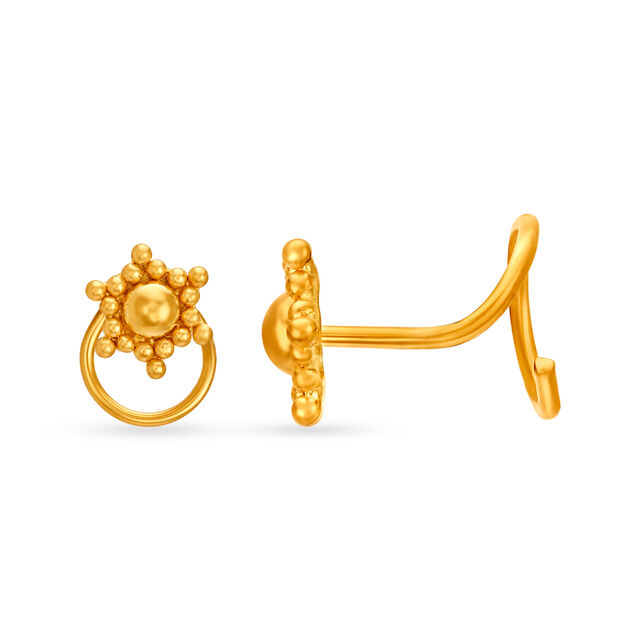 Lovely 22 Karat Yellow Gold Floral Studs 2