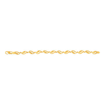 Gorgeous Yellow Gold Carved Leaf Chain Bracelet